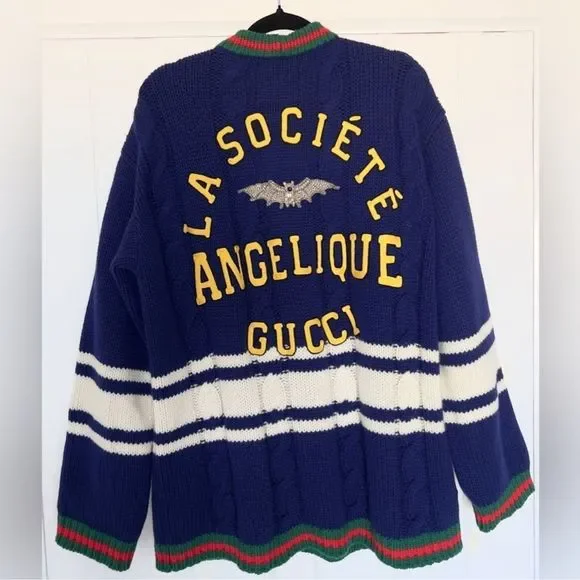 GUCCI Wool Cardigan With Patches - Picture 2 of 9